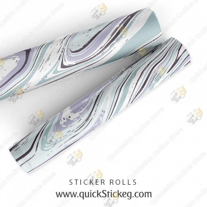 16 Mint Green Marble Sticker Roll - Image 1