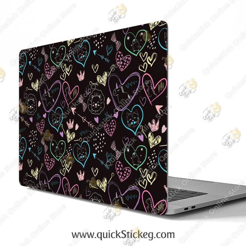 54 Black Hearts Draw Laptopskin - الصورة 1