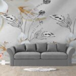 3D embossed flower wall