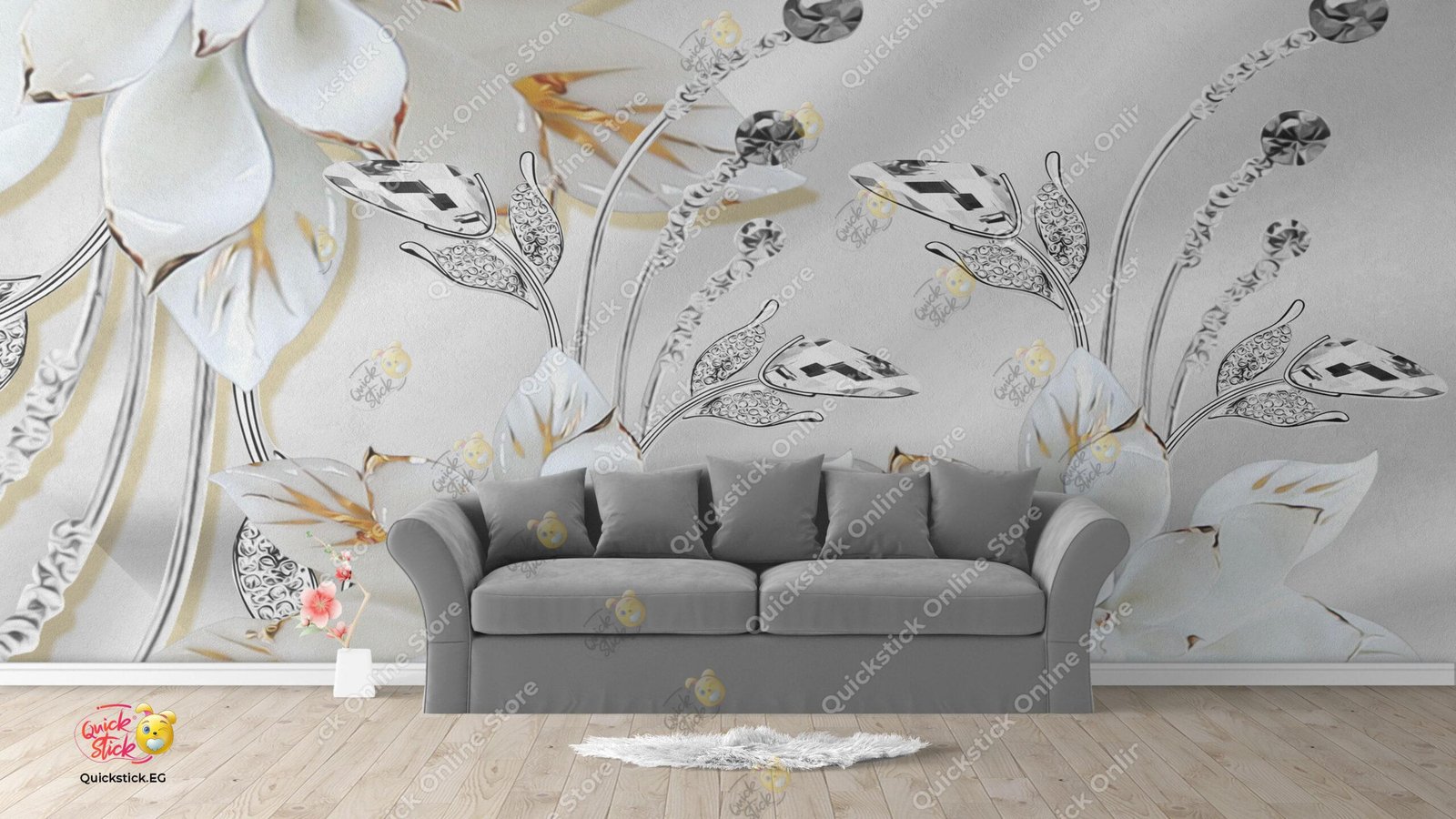 3D embossed flower wall 3D embossed flower wall - الصورة 1