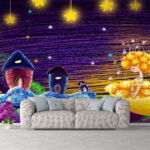 3D fantasy starry moon