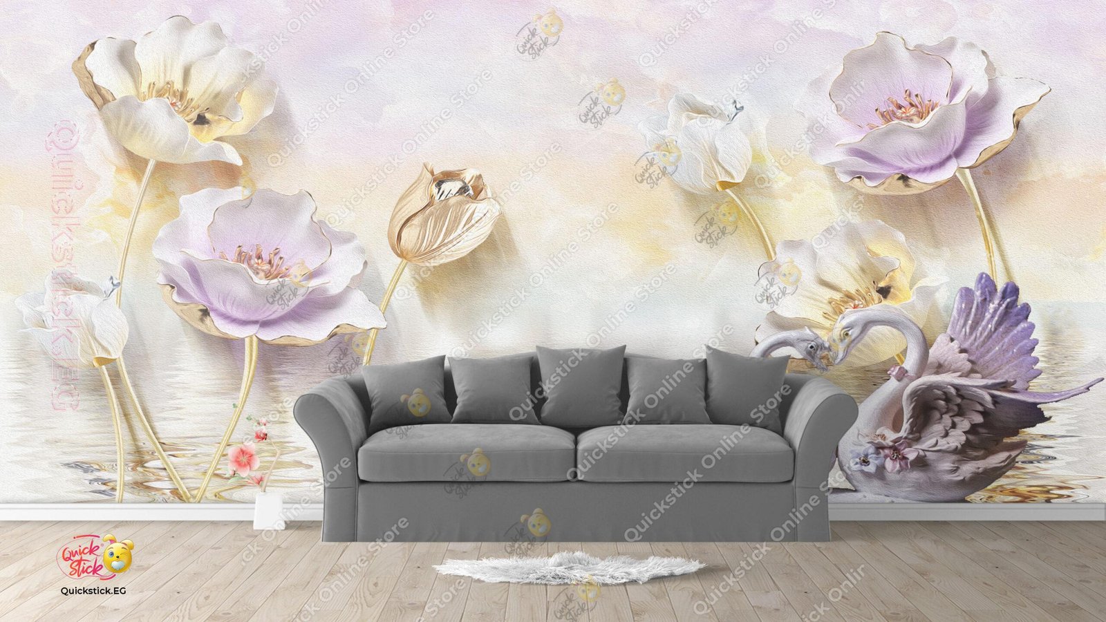 3D wall swan and lotus 3D wall swan and lotus - Image 1