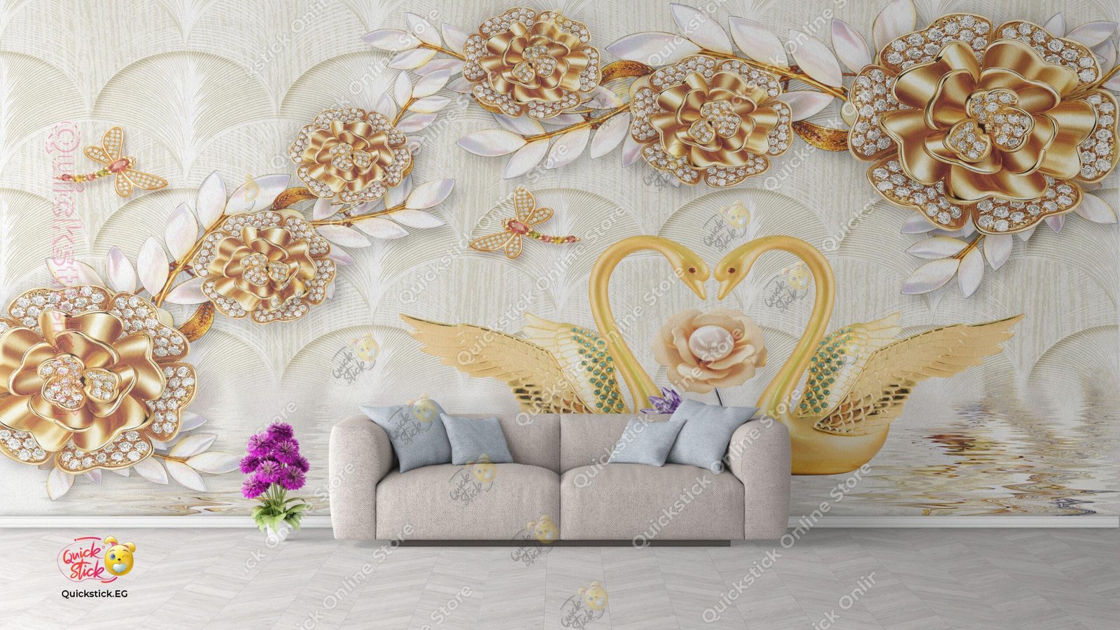 3d Wall Swans 3d Wall Swans - الصورة 1