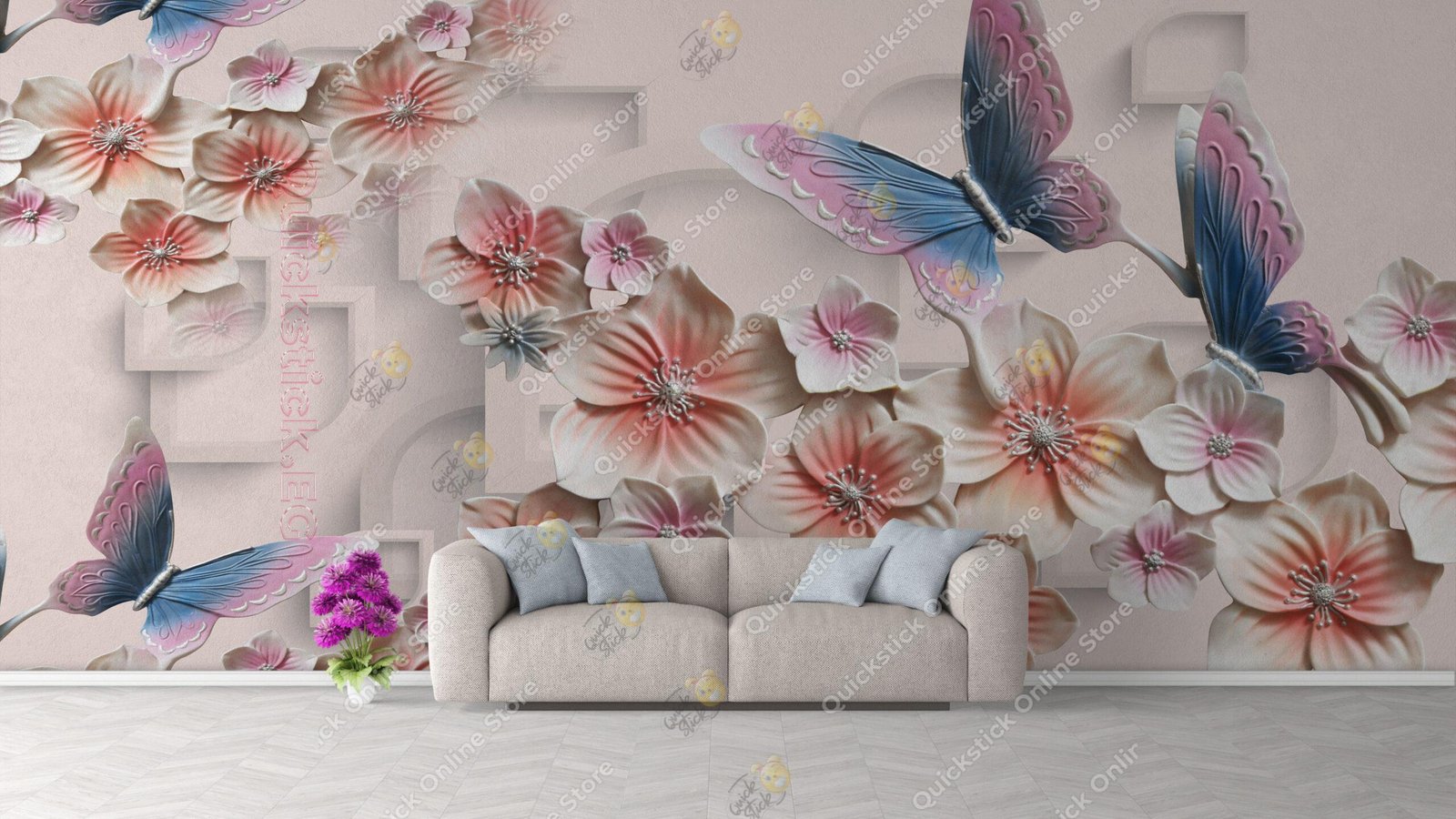 3d butterfly and flower Quickstick 3d butterfly and flower Quickstick - Image 1