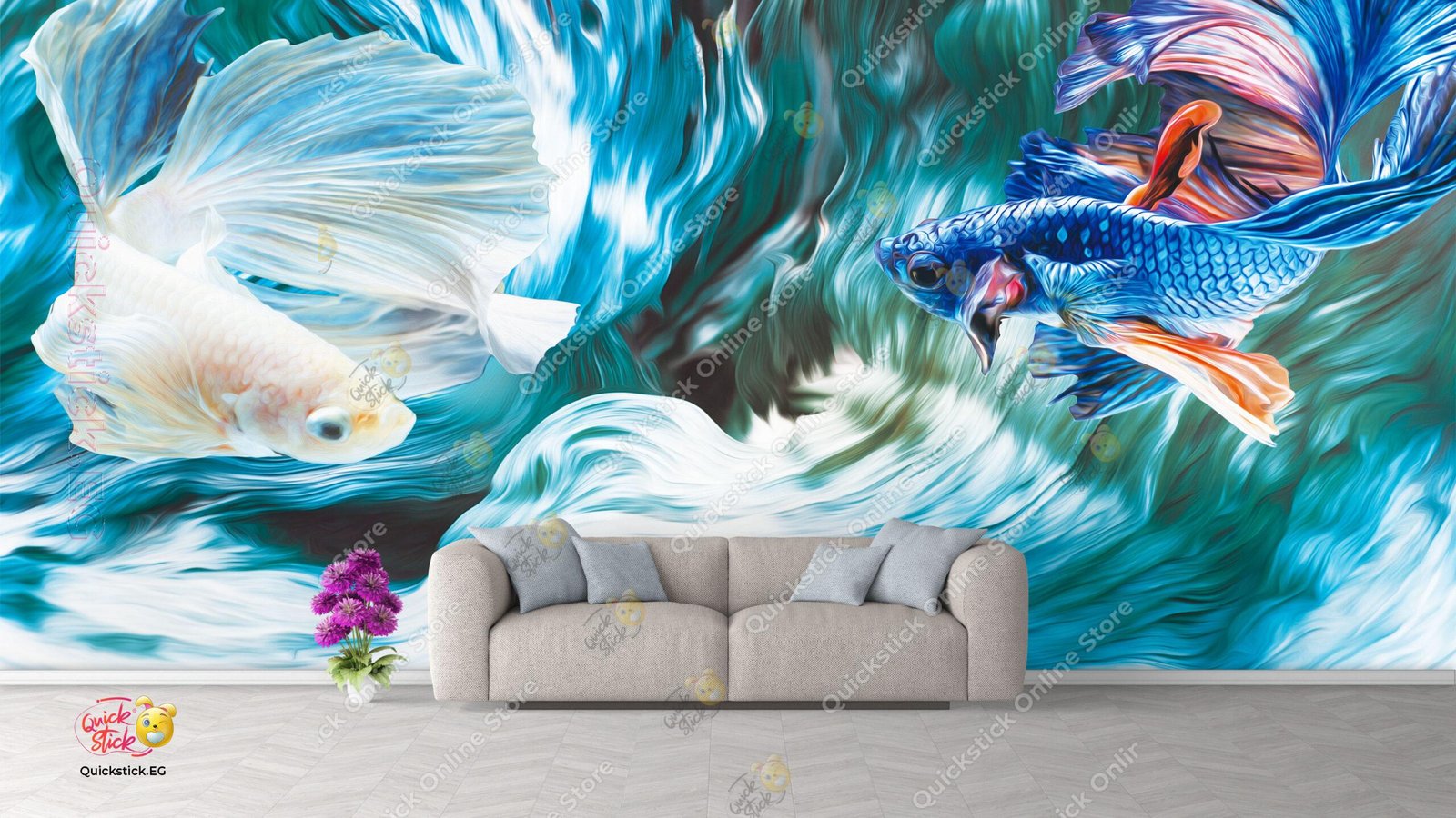 3d creative fighting fish 3d creative fighting fish - Image 1