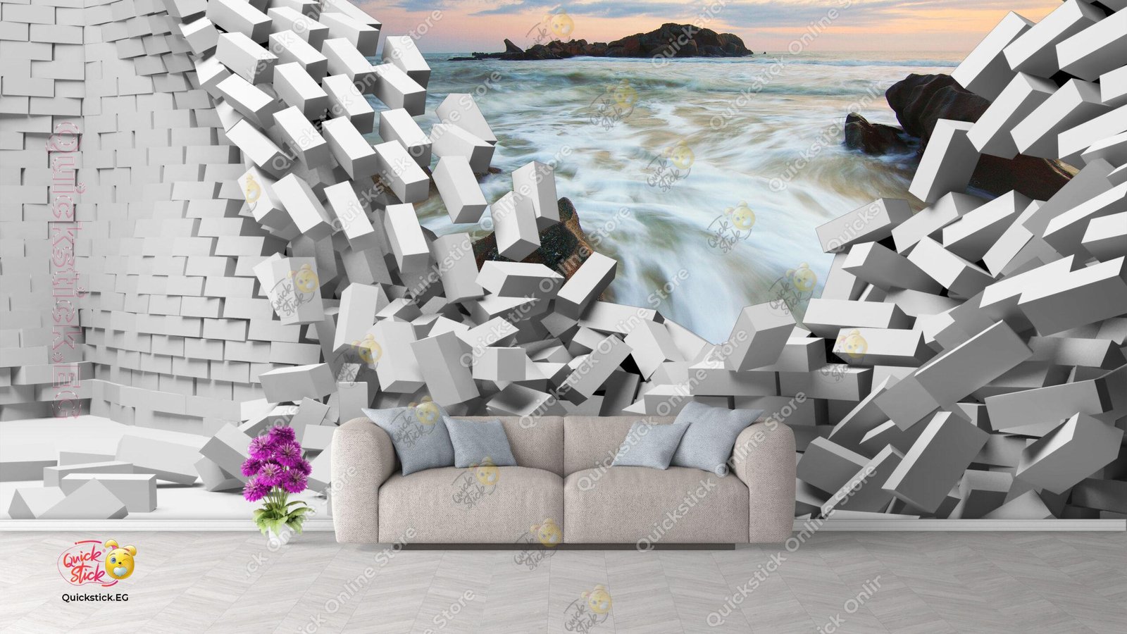 3d hole wall landscape decoration 3d hole wall landscape - Image 1