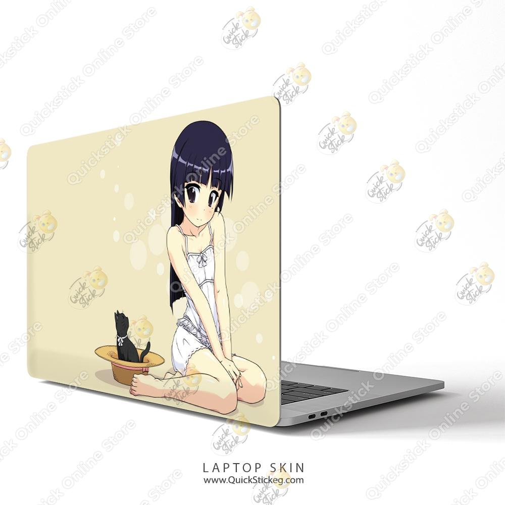524 Anime girl and black cat - Image 1