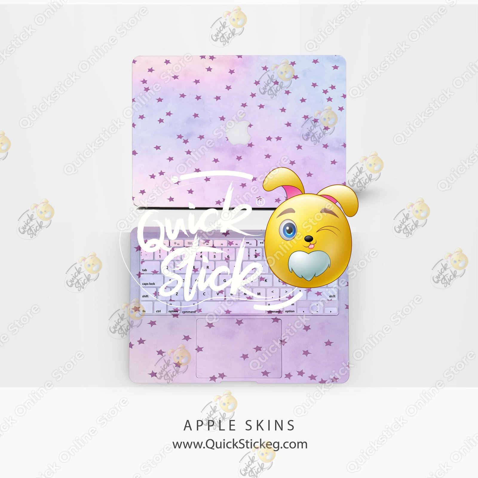 2 Macbook Pastel stars skins - Image 1