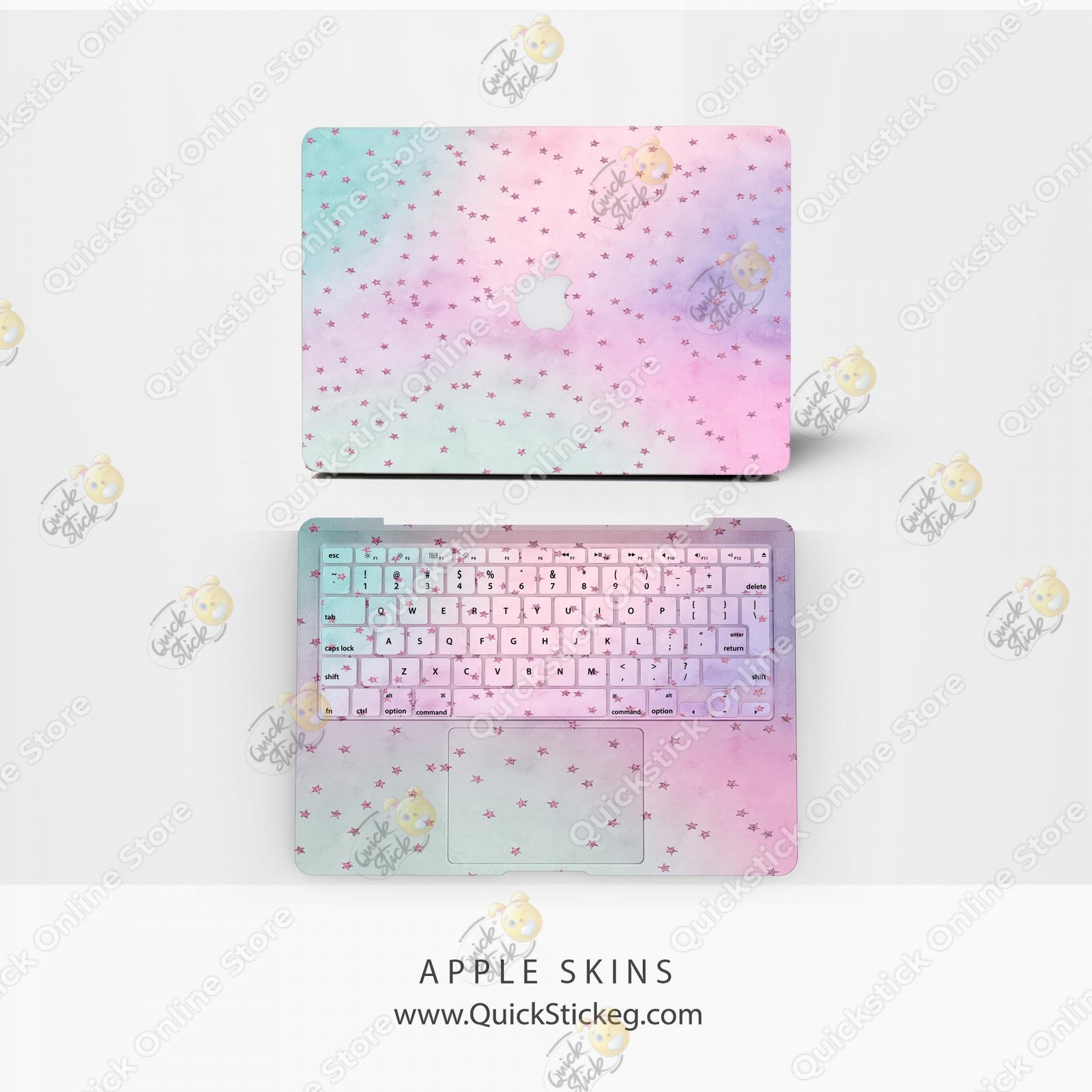 3 Macbook Pastel stars skins - Image 1