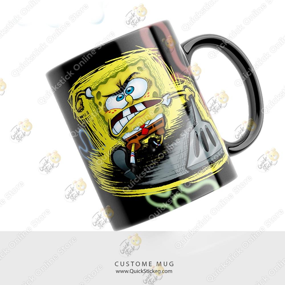 black songebob Black Spongebob Custom Mug - الصورة 1