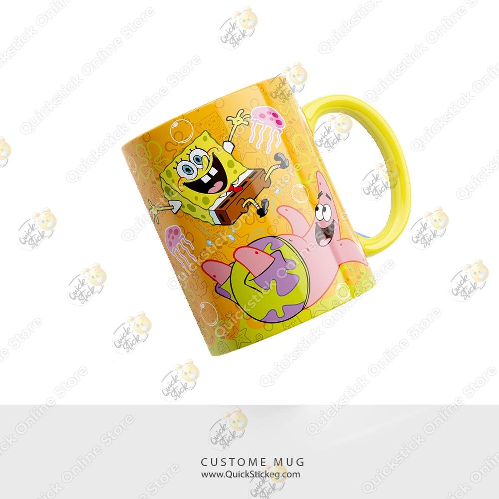 yellow sponge bob Yellow Spongebob Custom Mug - Image 1
