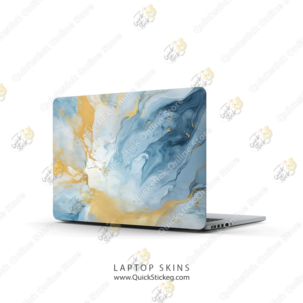 11 Gold Blue Marbles - Image 1