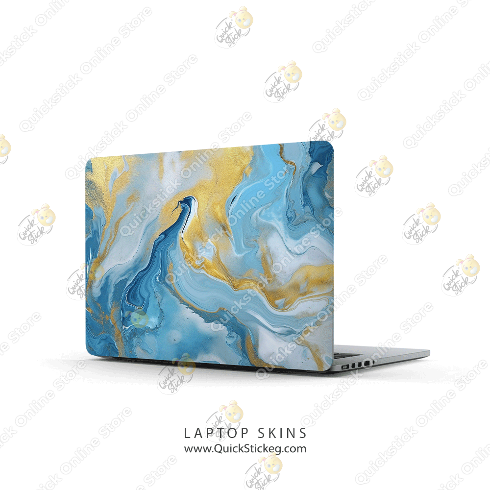 2 Gold Blue Marbles - Image 1